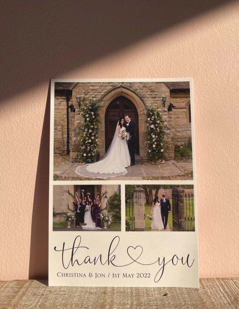 Thanks Jon A beautiful thank you from wedding couple Christina and Jon